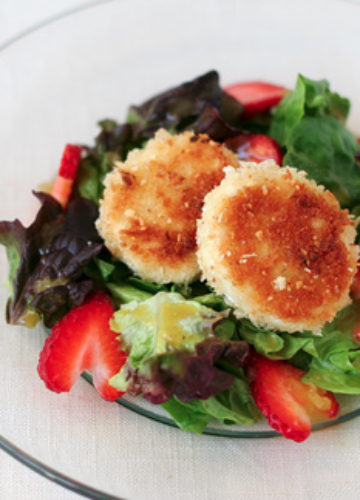 Fried Goat Cheese and Strawberry Salad