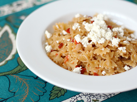 Risotto Style Pasta with Sundried Tomatoes and Goat Cheese