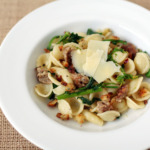 Orecchiette with Italian Sausage, Broccoli Rabe and Anchovy Croutons
