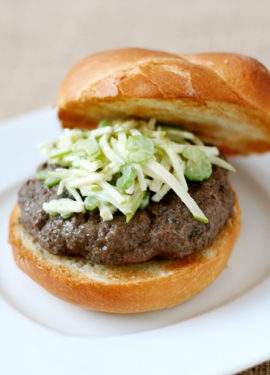 Portobello Buffalo Burgers with Celery Apple Slaw