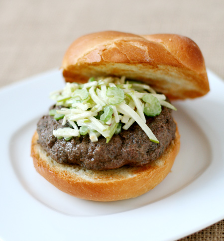 Portobello Buffalo Burgers with Celery Apple Slaw