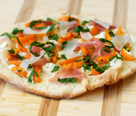 Apricot and Prosciutto Thin-Crust Pizza