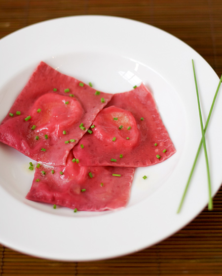 Beet and Goat Cheese Ravioli