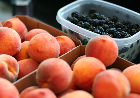 Fresh Picked Peaches and Blackberries