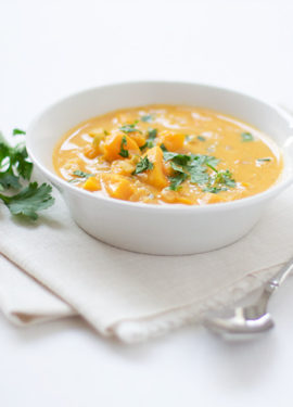 Butternut Squash and Noodles with Coconut, Lime and Cilantro Sauce