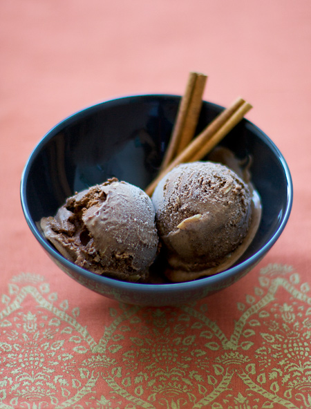 Mexican Chocolate and Almond Ice Cream