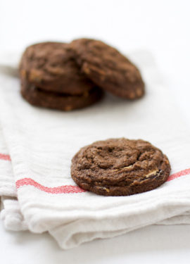 Dark Chocolate Peanut Butter Cup Cookies