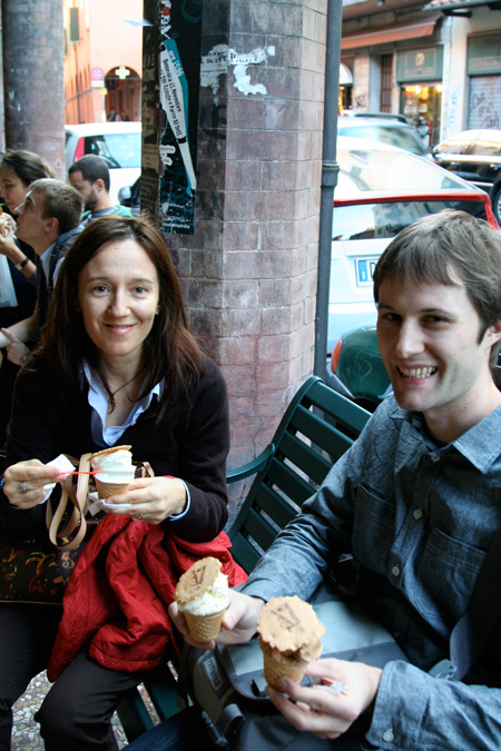 Enjoying Gelato in Bologna