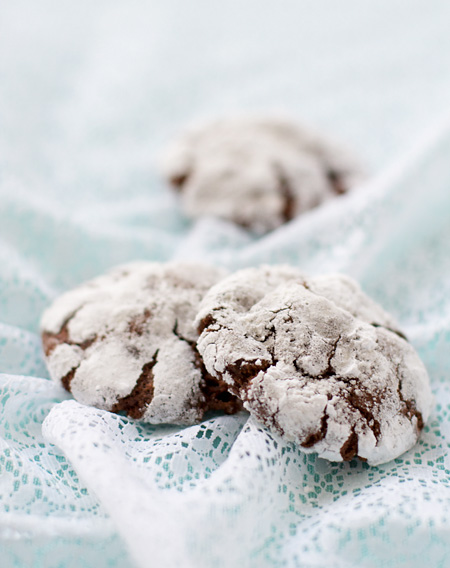 Chocolate Creme de Menthe Crinkle Cookies