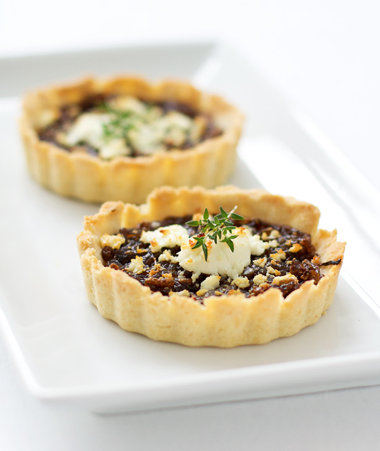 Balsamic Onion Tart with Goat Cheese and Thyme Love and