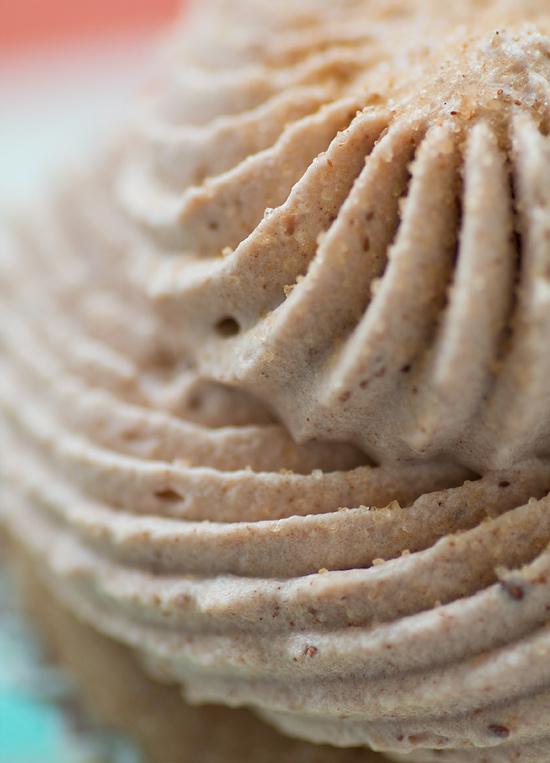 Churro Cupcakes with Chocolate Whipped Cream Frosting
