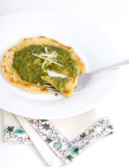 Italian Testaroli with Pesto