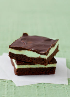 Grasshopper Brownie Bars