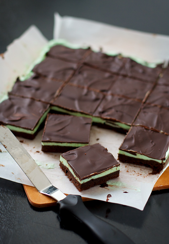 Grasshopper Brownie Bars