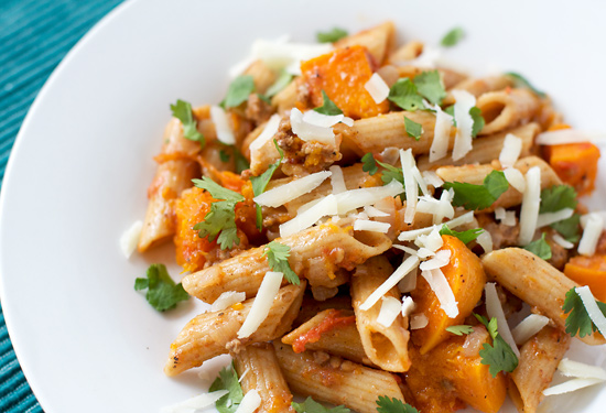 Multi-Grain Pasta with Lamb and Butternut Squash