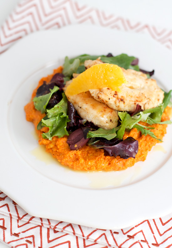 Moroccan Chicken With Carrot Puree