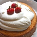 Strawberry Buttermilk Cake with Preserved Whole Strawberries