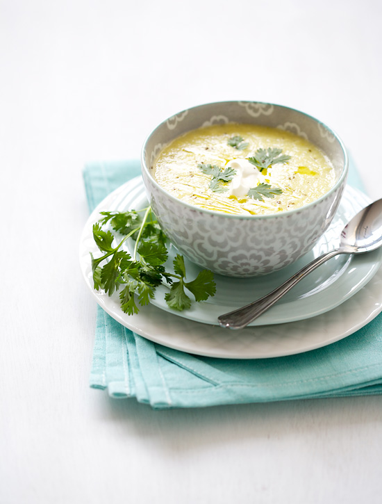 Yellow Summer Squash and Corn Soup