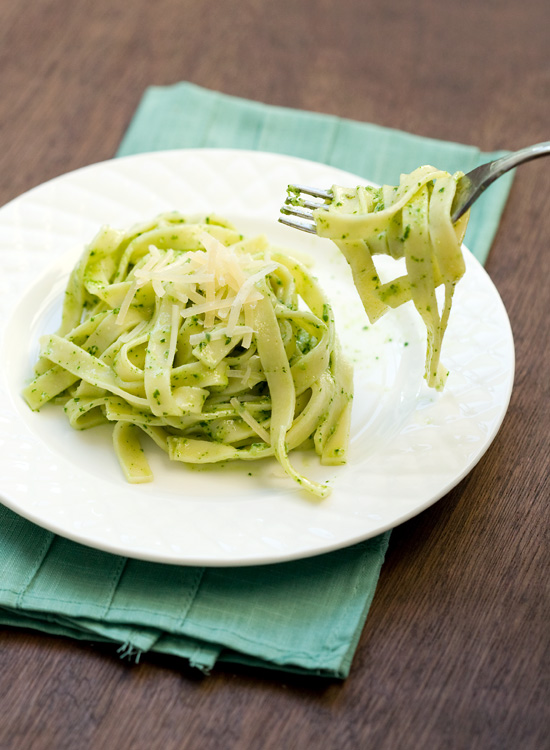 Recette Tagliatelles al pesto