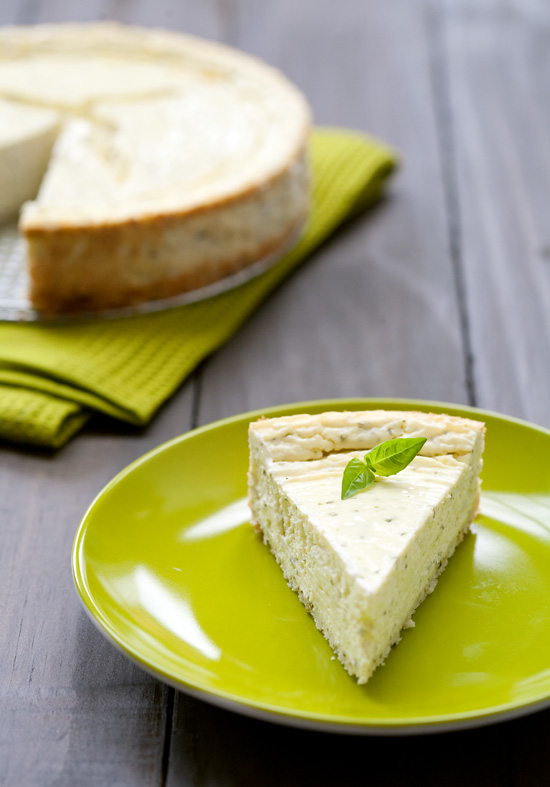 Savory Basil and Goat Cheese Cheesecake Savory Basil and Goat Cheese Cheesecake