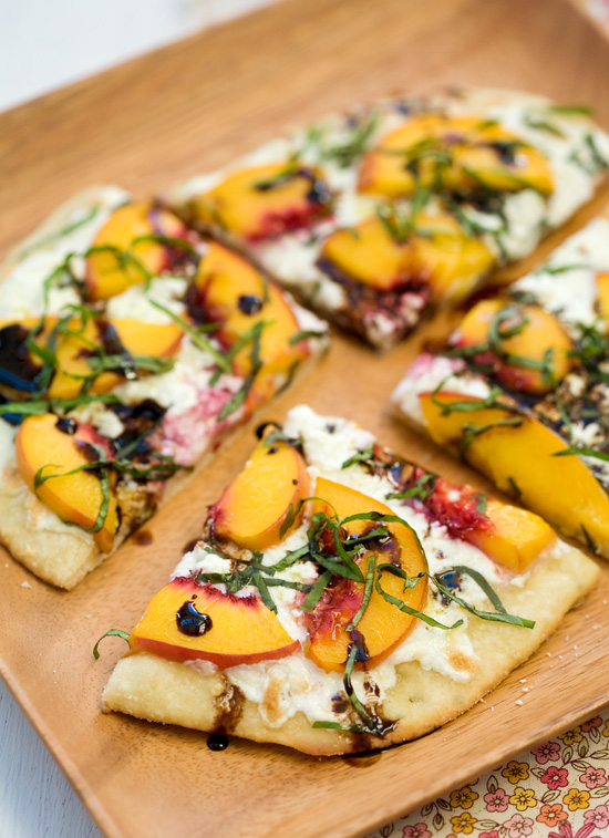 Summer Peach and Balsamic Pizza