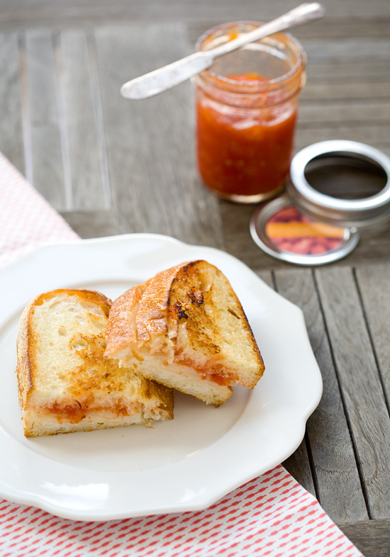 Grilled Cheese with Tomato Peach Jam