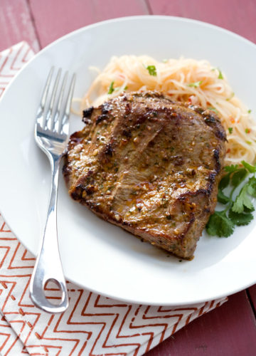 Reverse Sear Steak with Garlic and Thyme