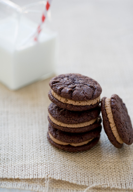 Chocolate shop sandwich cookies
