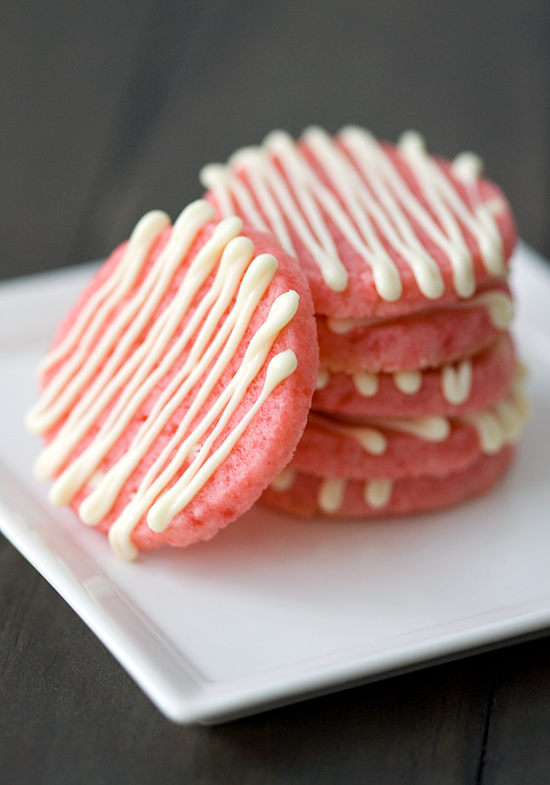 White Chocolate & Cherry Shortbread Cookies