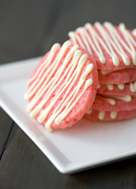 White Chocolate & Cherry Shortbread Cookies