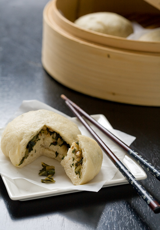 Asian Steamed Buns with Kale and Bok Choy