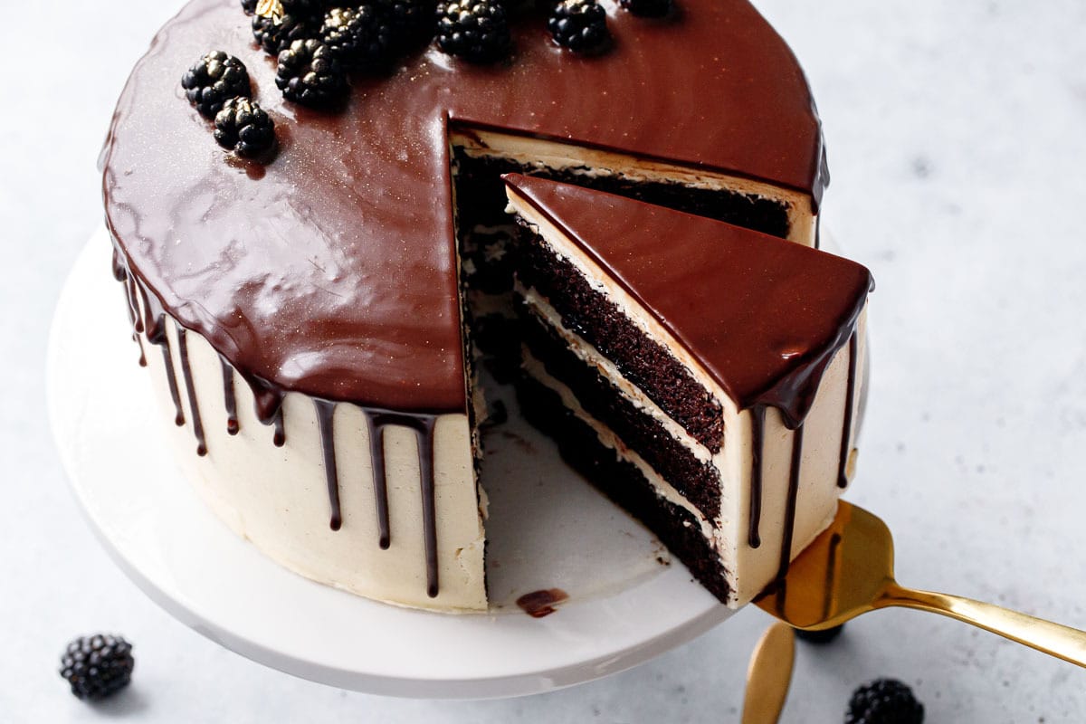 Blackberry Red Wine Chocolate Cake