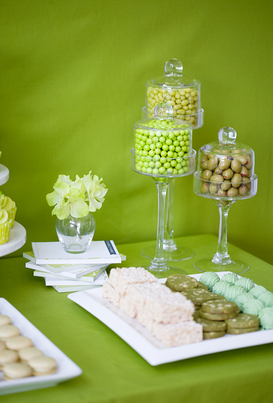 Green Olive Oil-Themed Dessert Table