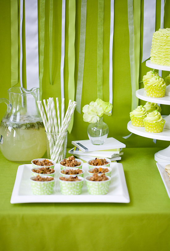 Green Olive Oil-Themed Dessert Table