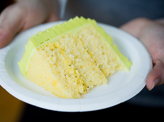 Meyer Lemon and Olive Oil Chiffon Cake with Lemon Poppyseed Curd