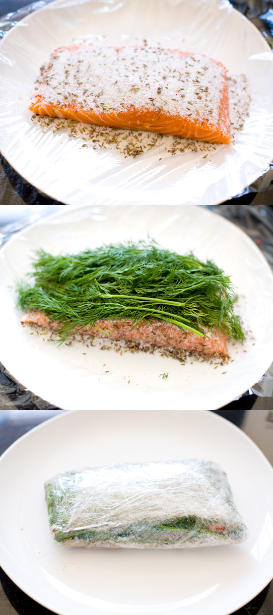 Homemade Gravlax with Pink Peppercorns and Dill