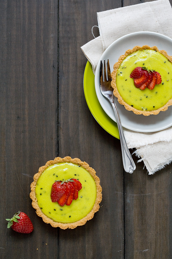 Strawberry and Kiwi Curd Tartlets