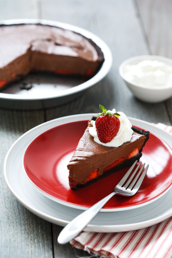 Chocolate Strawberry Oasis Pie, inspired by the Movie "Waitress"