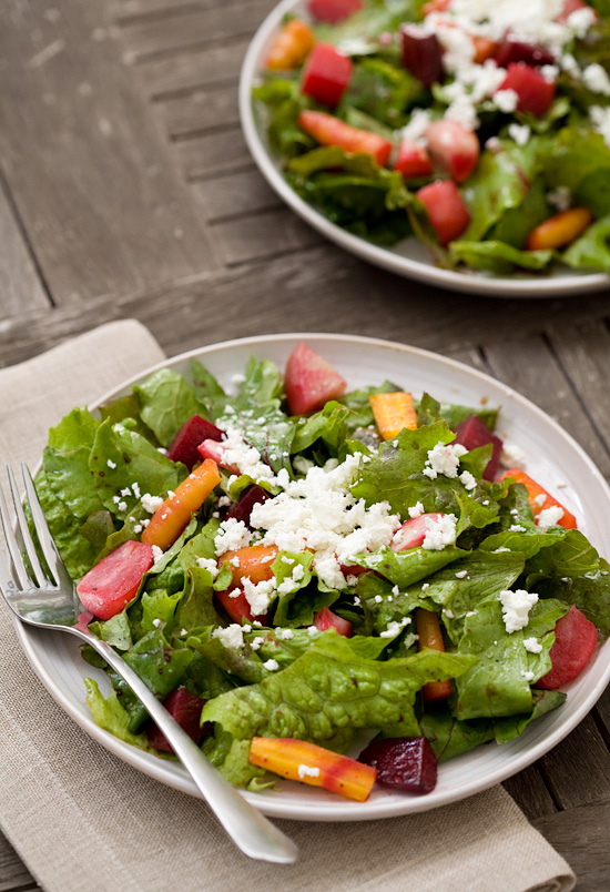 Roasted Root Vegetable Salad with Goat Cheese