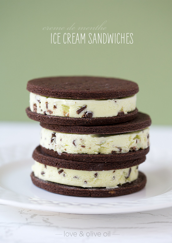 Creme de Menthe Ice Cream Sandwiches