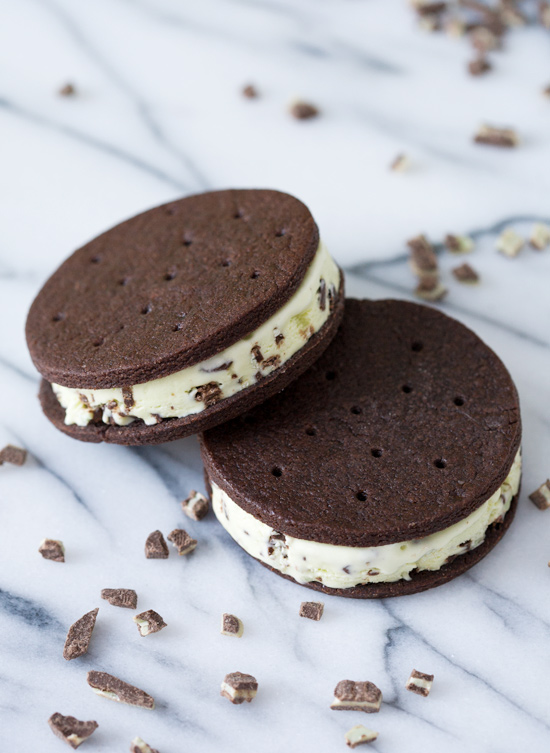 Andes Mint Chip Ice Cream Sandwiches