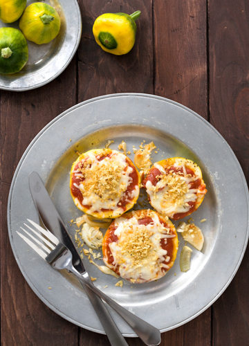 Baked Pattypan Squash Parmesan