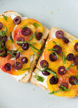 Open-Faced Heirloom Tomato Sandwiches