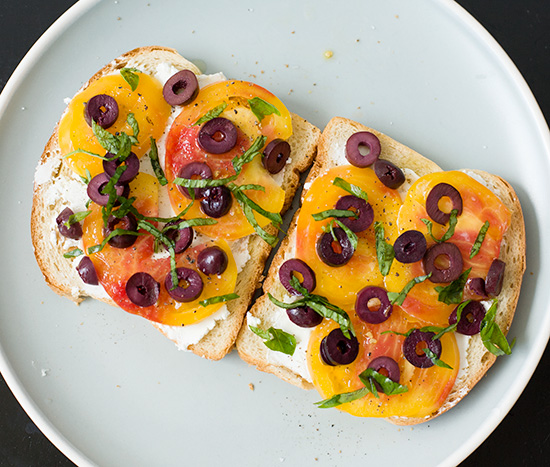 Open-Faced Heirloom Tomato Sandwiches