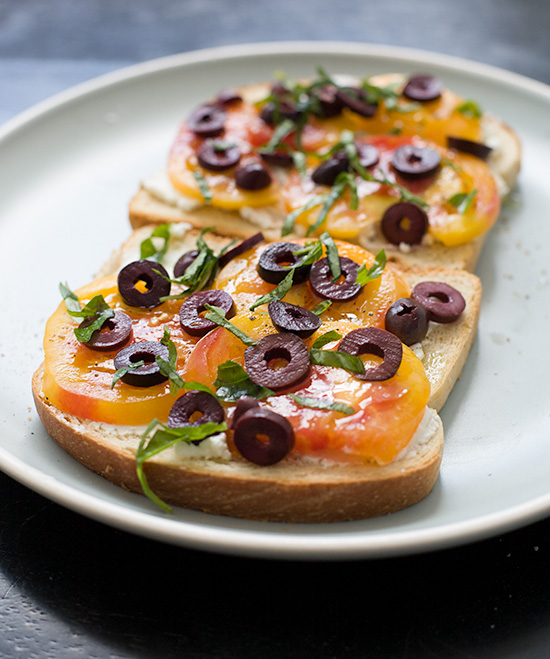 Open-Faced Heirloom Tomato Sandwiches