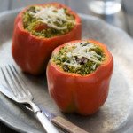 Kale Pesto Couscous Stuffed Peppers
