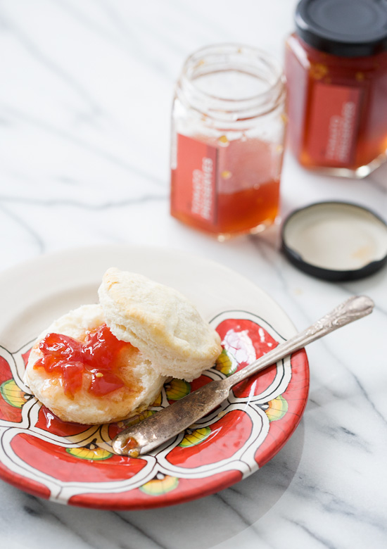 Sweet Tomato Jam with Buttermilk Biscuits