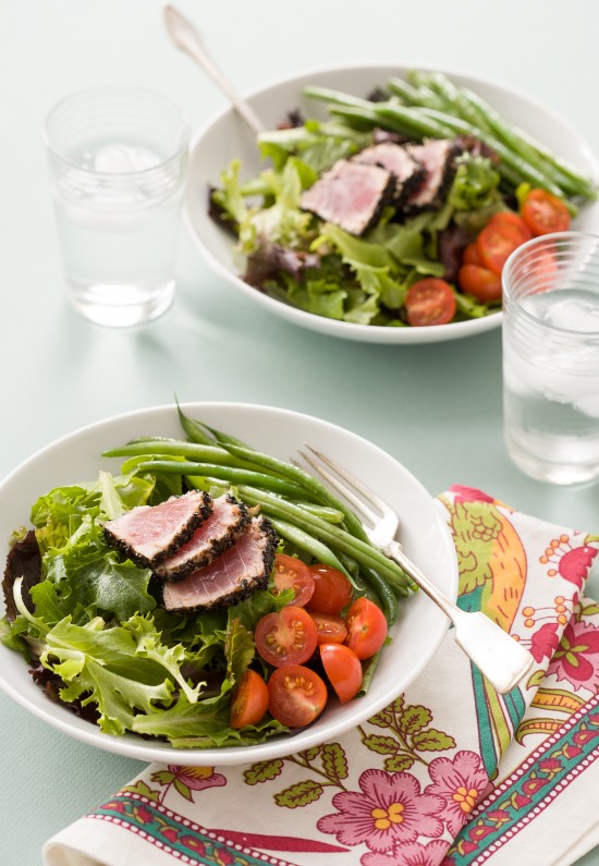 Asian Niçoise Salad with Seared Black Sesame Tuna