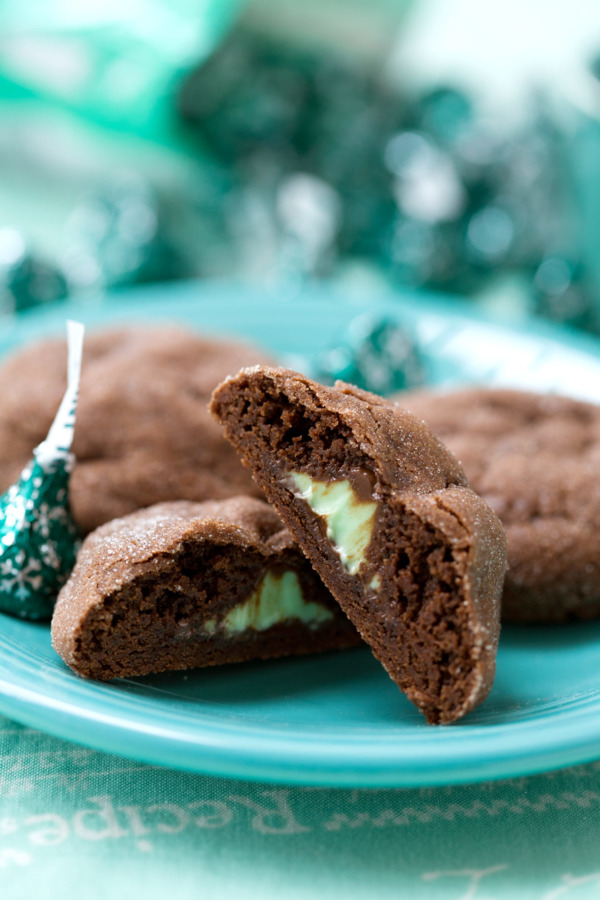 Soft Chocolate Sugar Cookie Recipe stuffed with Mint Truffle Cookies