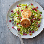 Shaved Brussels Sprout Salad with Pan-Fried Goat Cheese